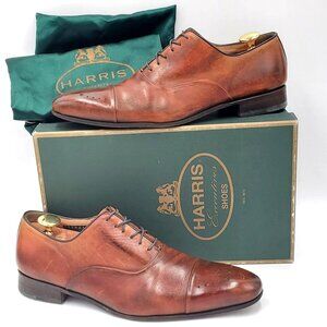 Calzoleria Harris Italy Dress Shoe Men 10.5 Brown Leather Cap-toe Oxford Barneys